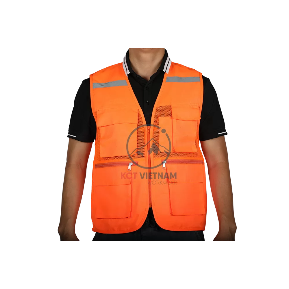 Áo gile bảo hộ xuất hàn quốc cao cấp màu cam